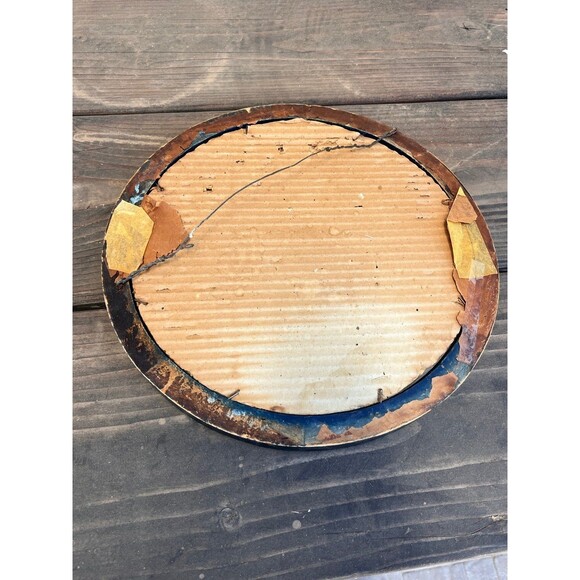 Antique reverse painted mirror 14” - Picture 4 of 4